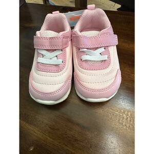 Carters Pink Toddler Sneakers Size 4 Velcro Strap Lightweight Girls Shoes